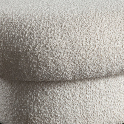 Wave Curved Accent Bench in Ivory Boucle Fabric by Diamond Sofa