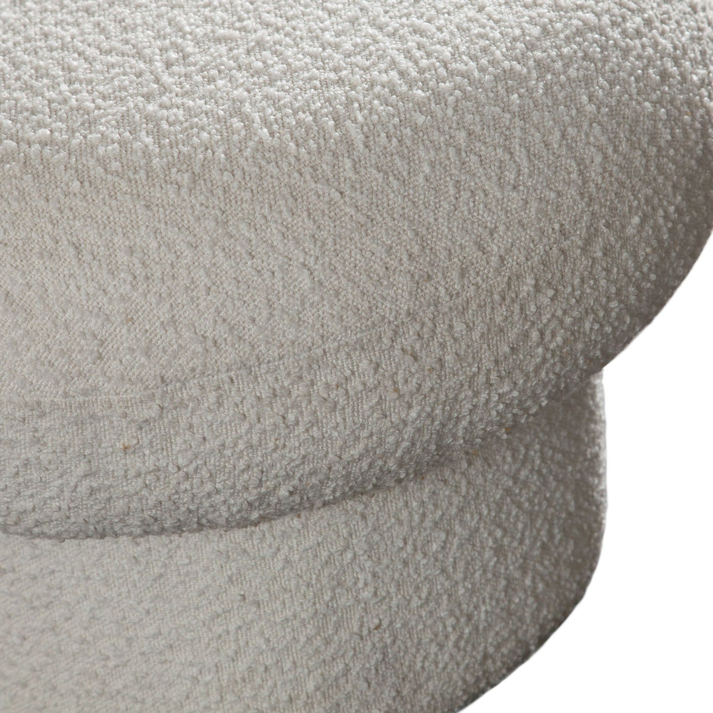 Wave Curved Accent Bench in Ivory Boucle Fabric by Diamond Sofa