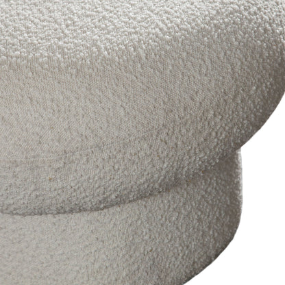 Wave Curved Accent Bench in Ivory Boucle Fabric by Diamond Sofa
