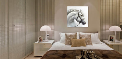 J&M Furniture Wall Art White Horse