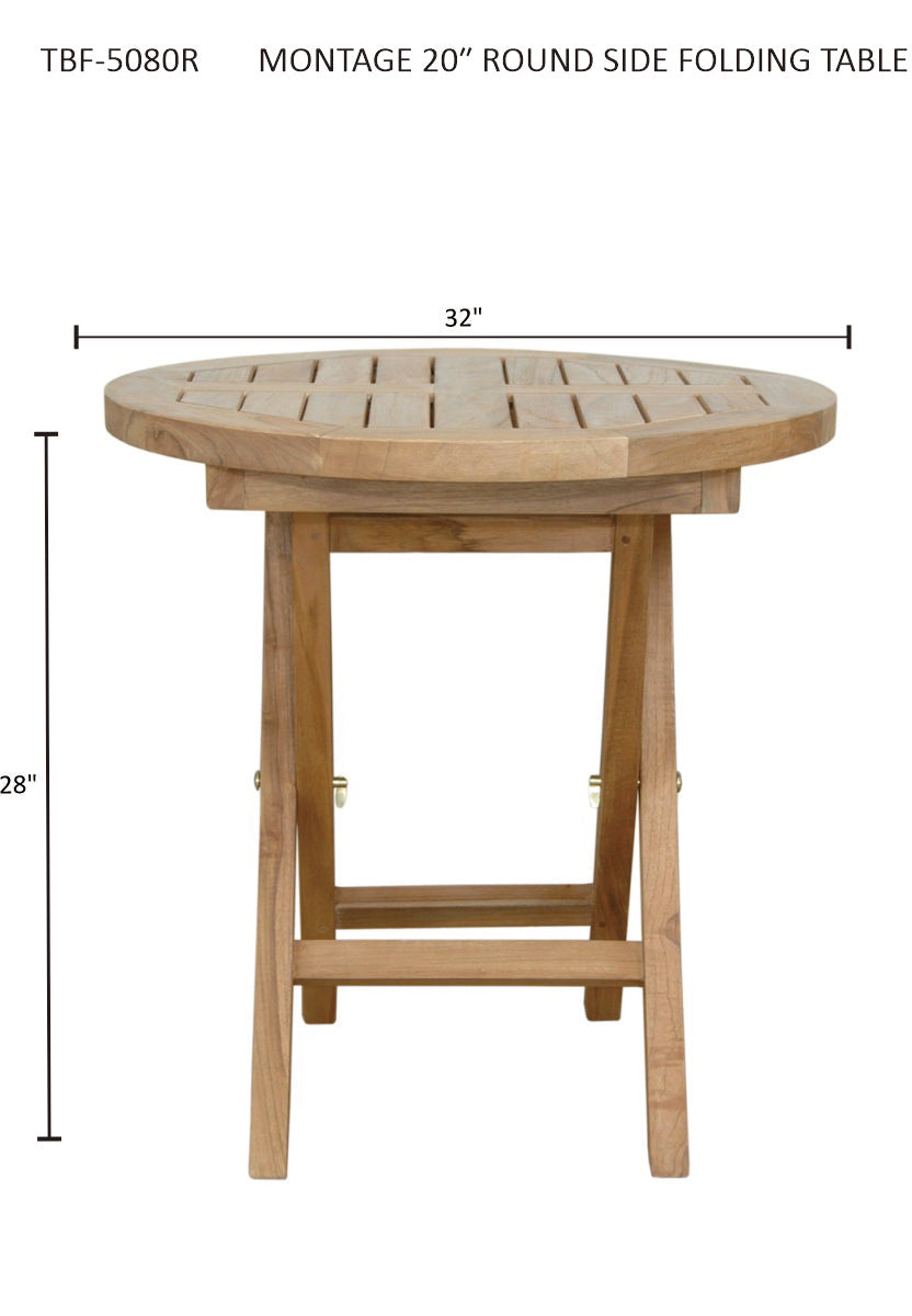 Anderson Teak Montage 20" Round Folding Table