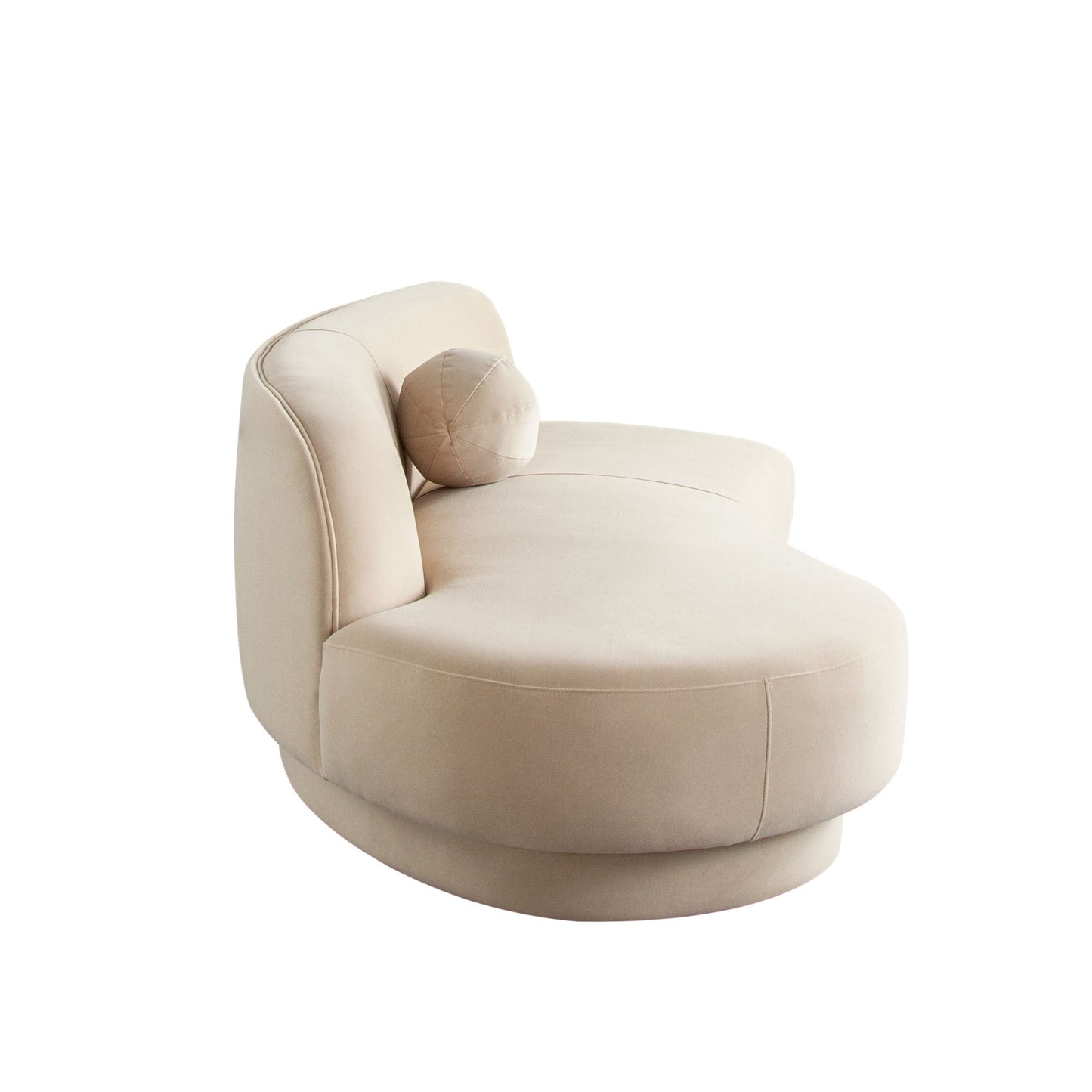 Zelda LF Curved Chaise in Light Camel Performance Velvet w/ (1) Accent Pillow Ball by Diamond Sofa