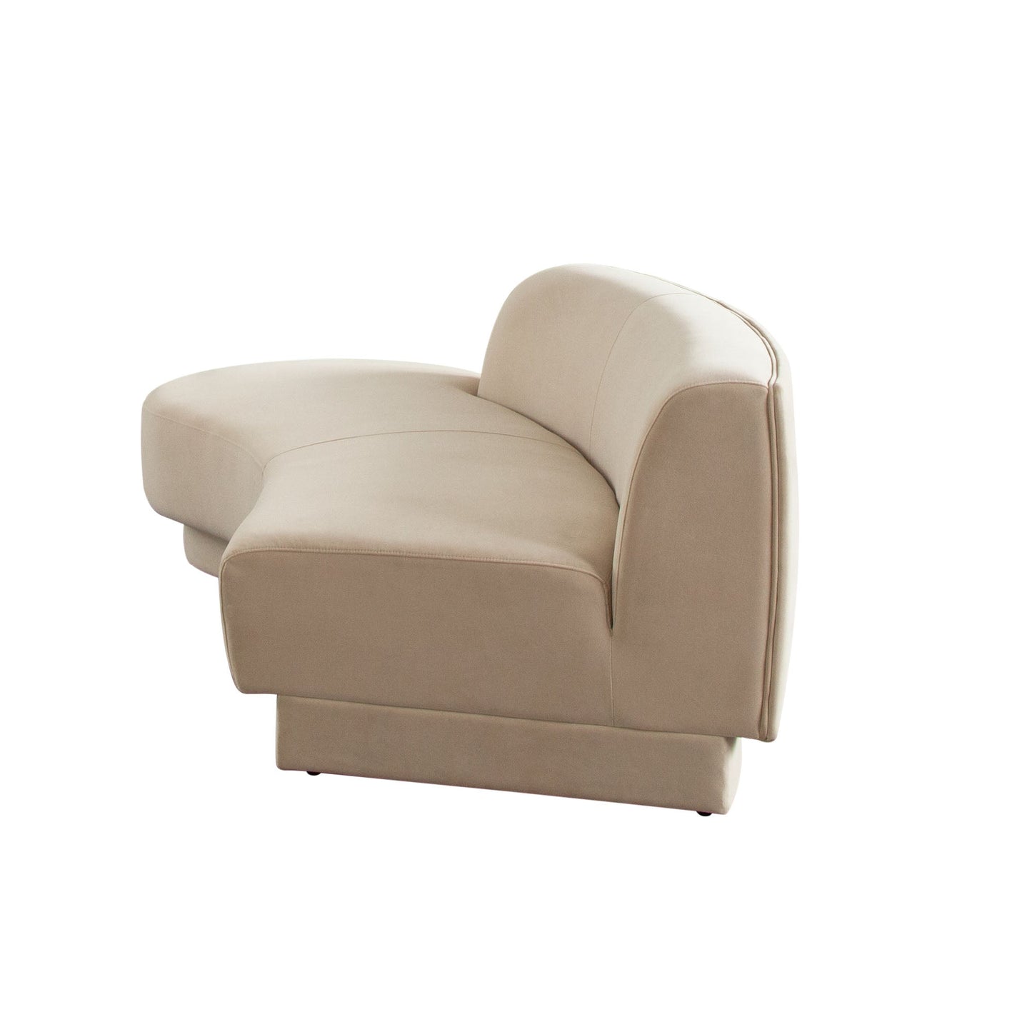 Zelda LF Curved Chaise in Light Camel Performance Velvet w/ (1) Accent Pillow Ball by Diamond Sofa