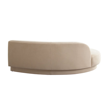Zelda LF Curved Chaise in Light Camel Performance Velvet w/ (1) Accent Pillow Ball by Diamond Sofa