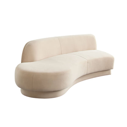 Zelda LF Curved Chaise in Light Camel Performance Velvet w/ (1) Accent Pillow Ball by Diamond Sofa