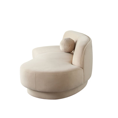 Zelda RF Curved Chaise in Light Camel Performance Velvet w/ (1) Accent Pillow Ball by Diamond Sofa