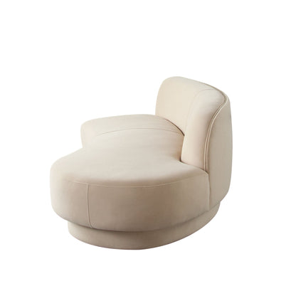 Zelda RF Curved Chaise in Light Camel Performance Velvet w/ (1) Accent Pillow Ball by Diamond Sofa