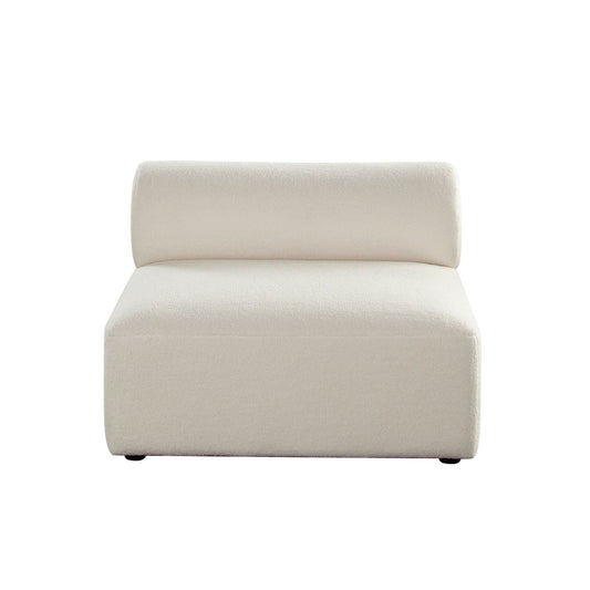 Zia Armless Chair in Ivory Sherpa Fabric by Diamond Sofa