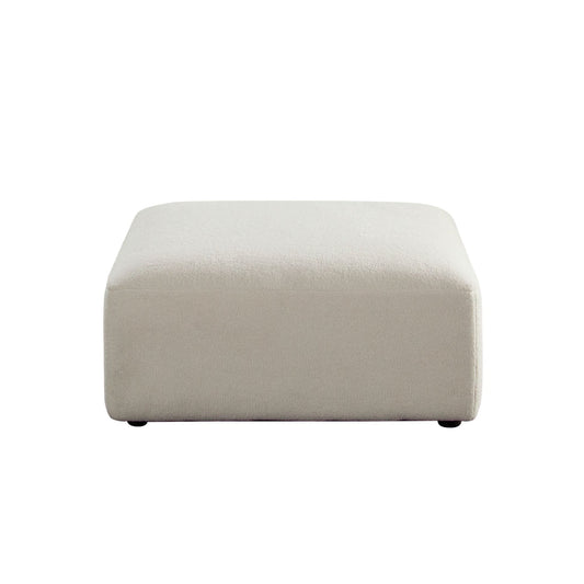 Zia Ottoman in Ivory Sherpa Fabric by Diamond Sofa