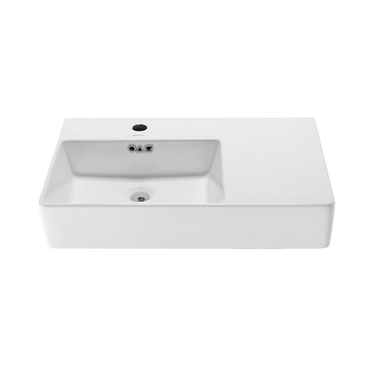Swiss Madison St. Tropez 30" Rectangle Wall-Mounted Sink with Left Side Faucet Mount
