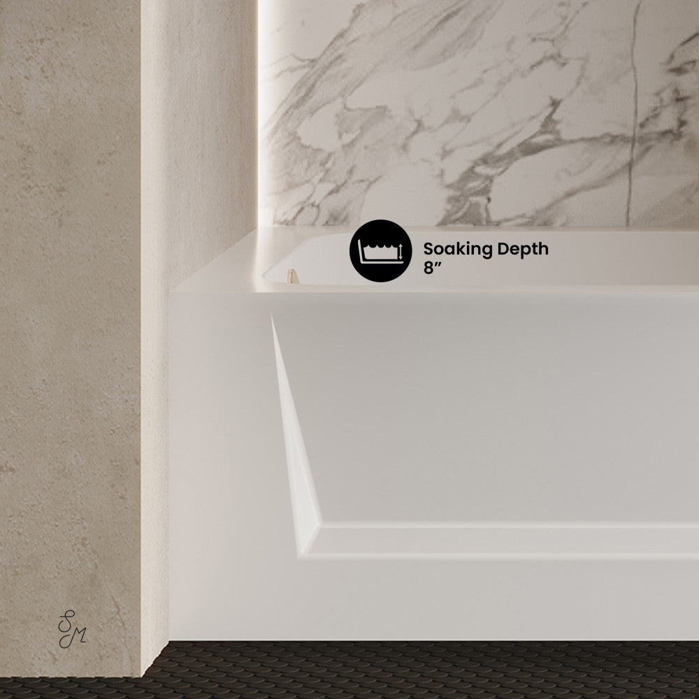 Swiss Madison Virage 60" x 30" Left-Hand Drain Alcove Bathtub with Apron