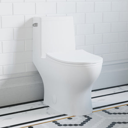 Swiss Madison Ivy One-Piece Elongated Toilet Left Side Flush, 10" Rough-In 1.28 gpf