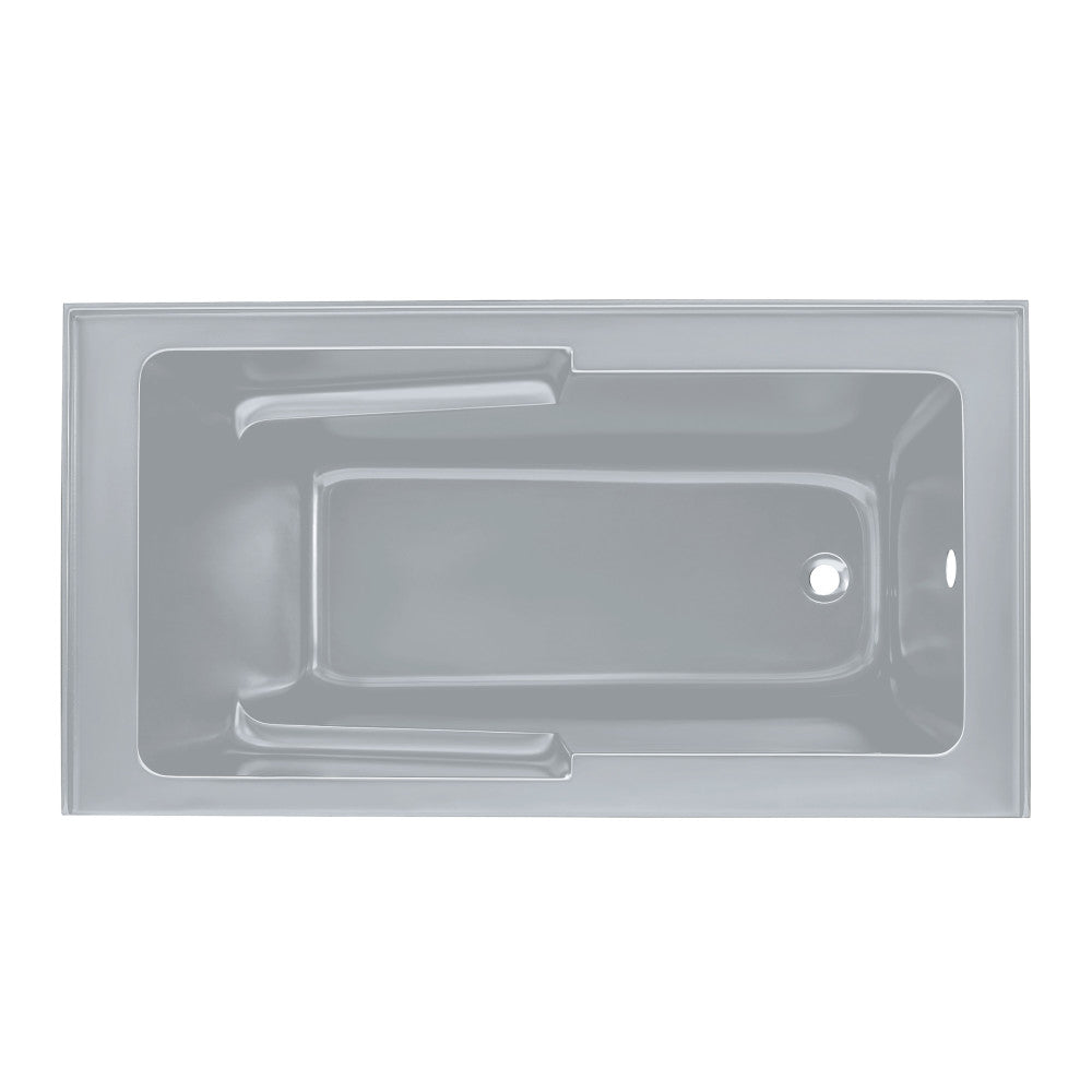 Swiss Madison Voltaire 60" x 32" Right-Hand Drain Alcove Bathtub with Apron and Armrest in Matte Grey