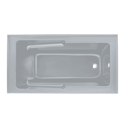 Swiss Madison Voltaire 60" x 32" Right-Hand Drain Alcove Bathtub with Apron and Armrest in Matte Grey