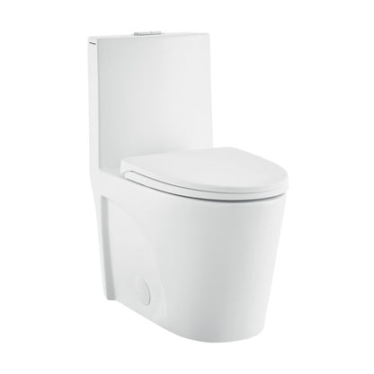Swiss Madison St. Tropez One-Piece Elongated Toilet Vortex Dual-Flush in Matte White 1.1/1.6 gpf