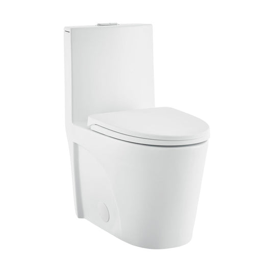 Swiss Madison St. Tropez One-Piece Elongated Toilet Vortex Dual-Flush in Matte White 1.1/1.6 gpf