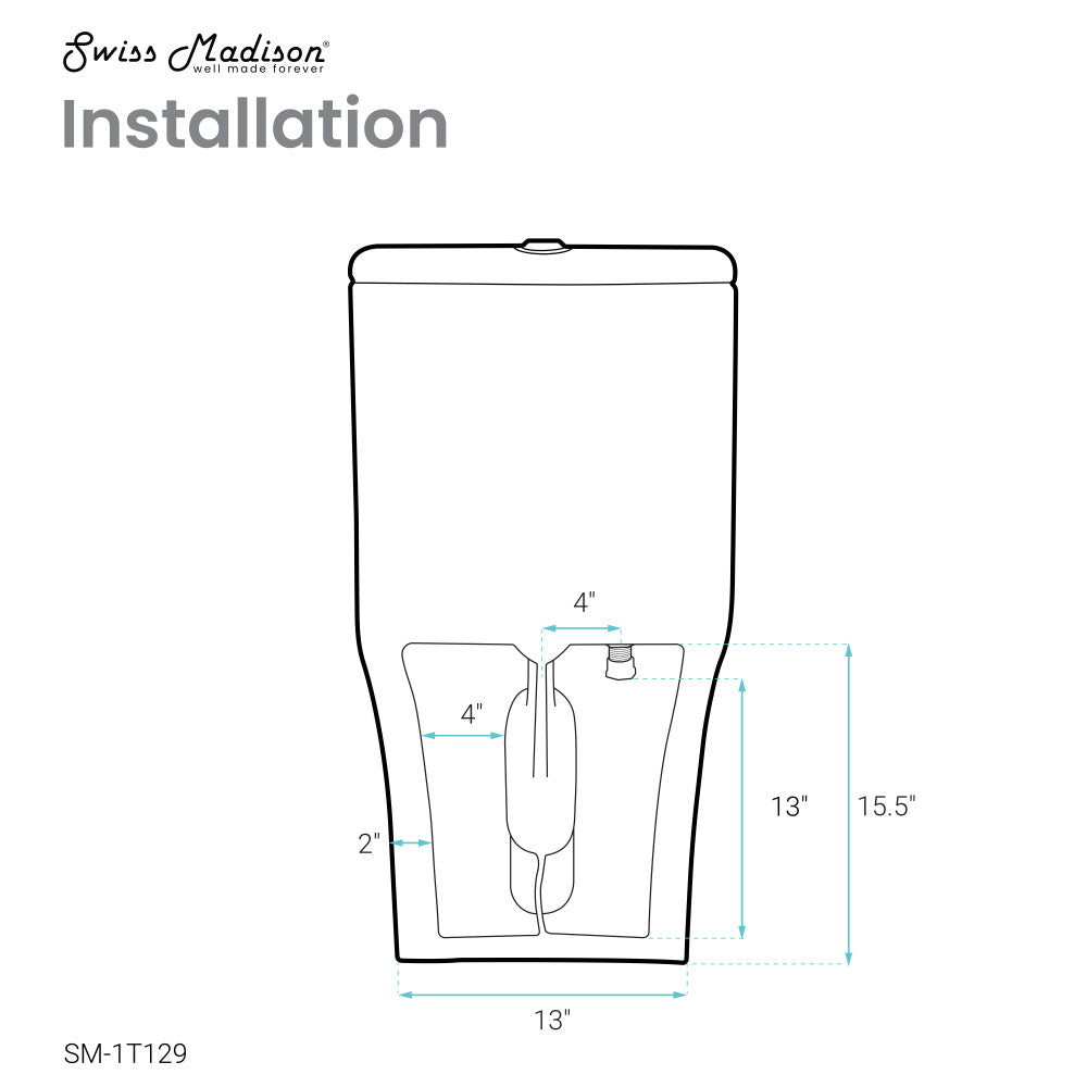 Swiss Madison Cascade One-Piece Toilet Dual-Flush 0.8/1.28 gpf