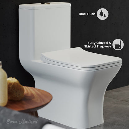 Swiss Madison Carre One-Piece Square Toilet Dual-Flush 1.1/1.6 gpf