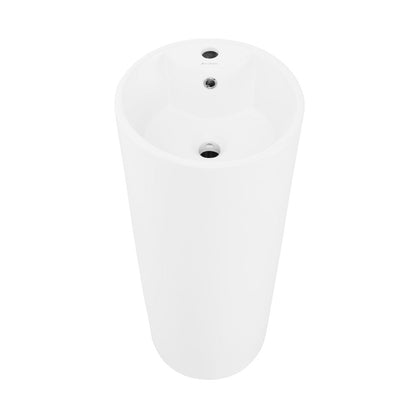 Swiss Madison Monaco Circular Basin Pedestal Sink in Matte White