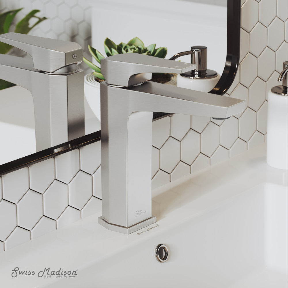 Swiss Madison Voltaire Single Hole, Single-Handle, Bathroom Faucet in Brushed Nickel