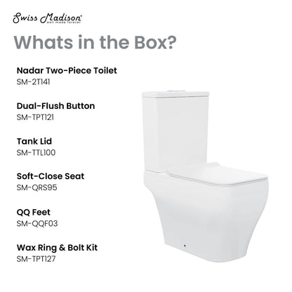 Swiss Madison Nadar Two-Piece Square Toilet Dual-Flush 1.1/1.6 gpf