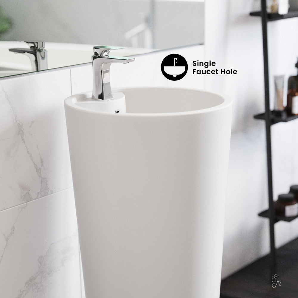 Swiss Madison Monaco Circular Basin Pedestal sink