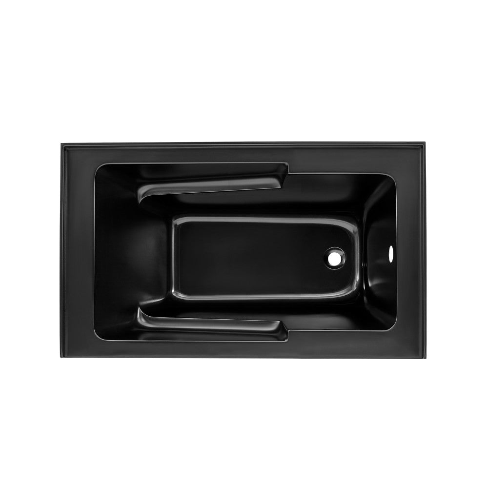 Swiss Madison Voltaire 54" x 30" Right-Hand Drain Alcove Bathtub with Apron in Matte Black