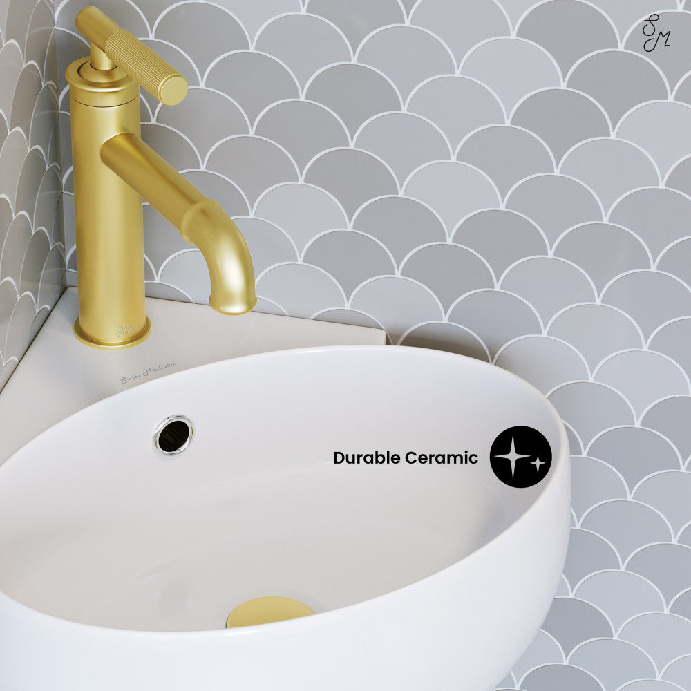 Swiss Madison Plaisir Corner Wall Hung Sink