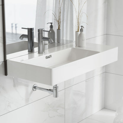 Swiss Madison St. Tropez 36" Rectangle Wall-Mounted Sink with Left Side Faucet Mount