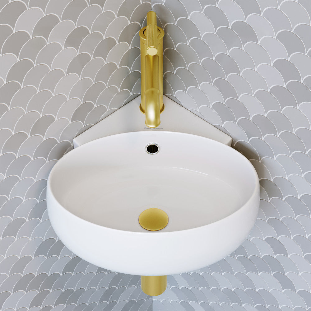 Swiss Madison Plaisir Corner Wall Hung Sink