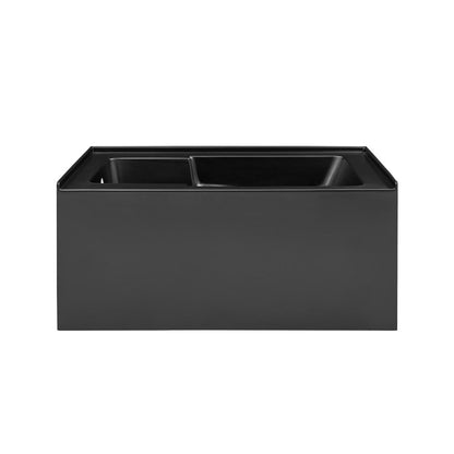 Swiss Madison Voltaire 54" x 30" Left-Hand Drain Alcove Bathtub with Apron in Matte Black