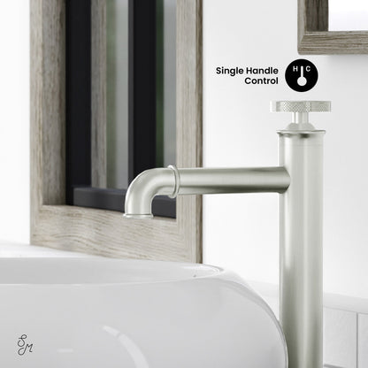 Swiss Madison Avallon Single Hole, Single-Handle Wheel, High Arc Bathroom Faucet in Brushed Nickel