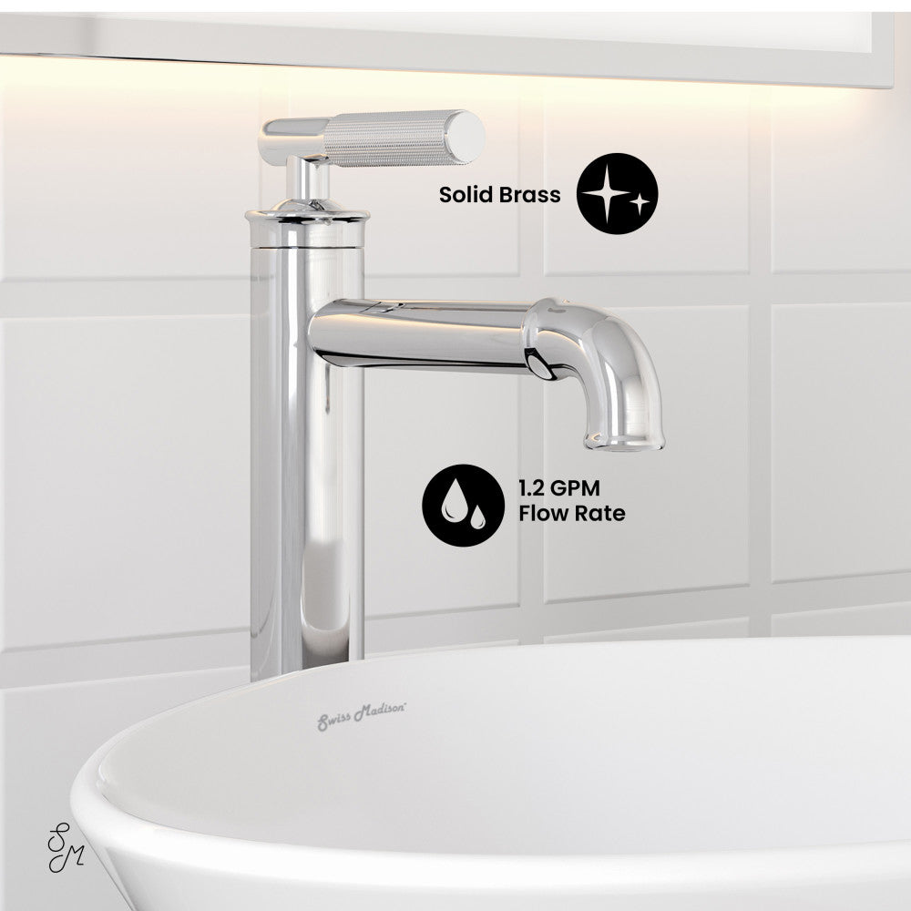 Swiss Madison Avallon Single Hole, Single-Handle Sleek, High Arc Bathroom Faucet in Chrome