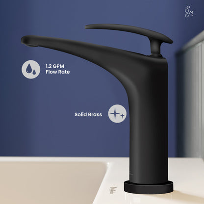 Swiss Madison Sublime Single Hole, Single-Handle, Bathroom Faucet in Matte Black