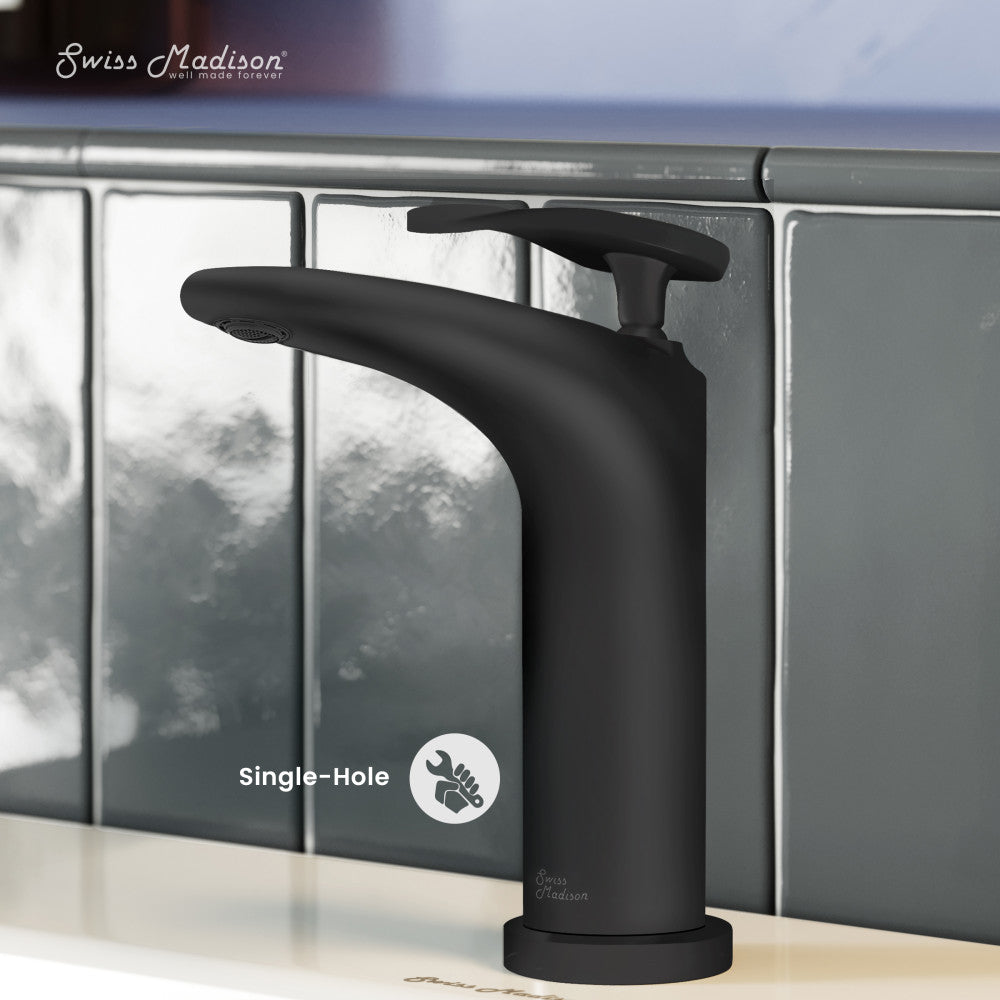 Swiss Madison Sublime Single Hole, Single-Handle, Bathroom Faucet in Matte Black