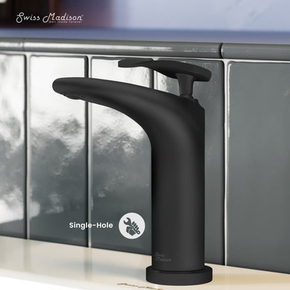 Swiss Madison Sublime Single Hole, Single-Handle, Bathroom Faucet in Matte Black