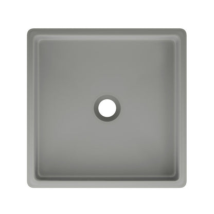 Swiss Madison Lisse 15" Square Concrete Vessel Bathroom Sink in Dark Grey