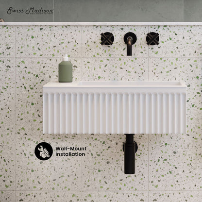 Swiss Madison Delice 24" Rectangle Wall-Mount Bathroom Sink in Matte White