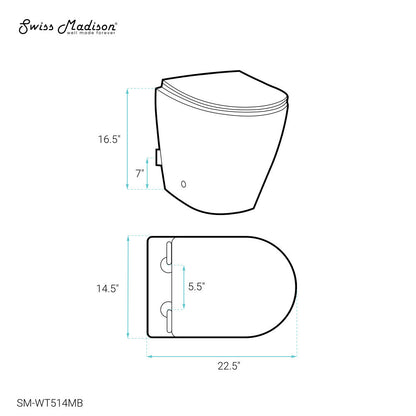 Swiss Madison St. Tropez Back-to-Wall Elongated Toilet Bowl