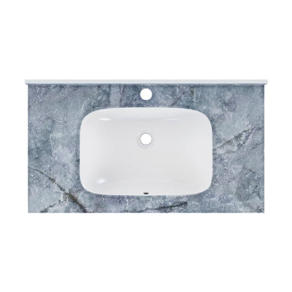 Swiss Madison Avancer 36'' Wall Mount Sink In Blue Celeste