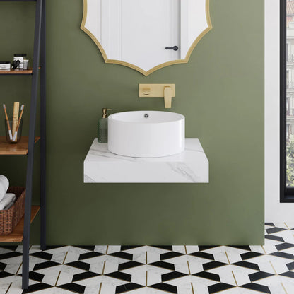 Swiss Madison Monaco 24" Floating Bathroom Shelf in White Marble(SM-VS252)