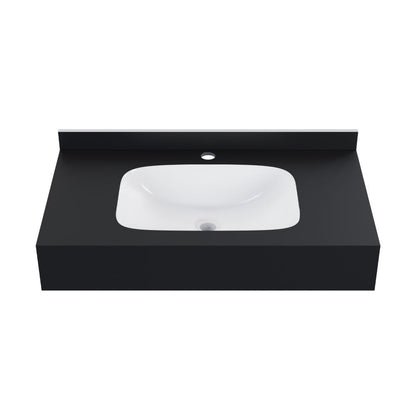 Swiss Madison Avancer 36'' Wall Mount Sink In Black Marquina