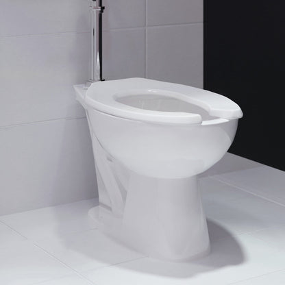 Swiss Madison Sirene Floor-Mounted Comfort Height Commercial Elongated Top Flush Spud Flushometer Toilet Bowl