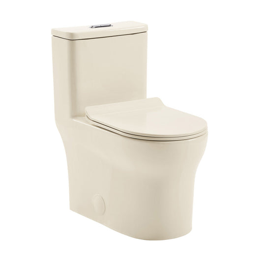 Swiss Madison Burdon One Piece Elongated Toilet Dual Flush 1.1/1.6 gpf in Bisque