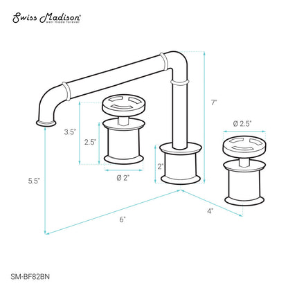 Swiss Madison Avallon 8 in. Widespread, 2-Handle Wheel, Bathroom Faucet in Brushed Nickel
