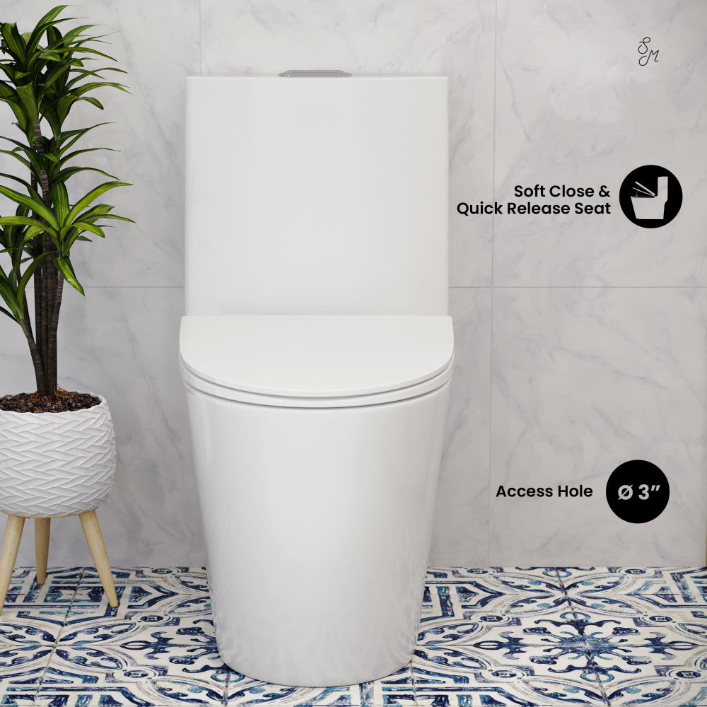 Swiss Madison St. Tropez One Piece Elongated Toilet Dual Vortex Flush 1.1/1.6 gpf with 10" Rough In