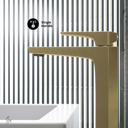 Swiss Madison Voltaire Single Hole, Single-Handle, High Arc Bathroom Faucet in Brushed Gold