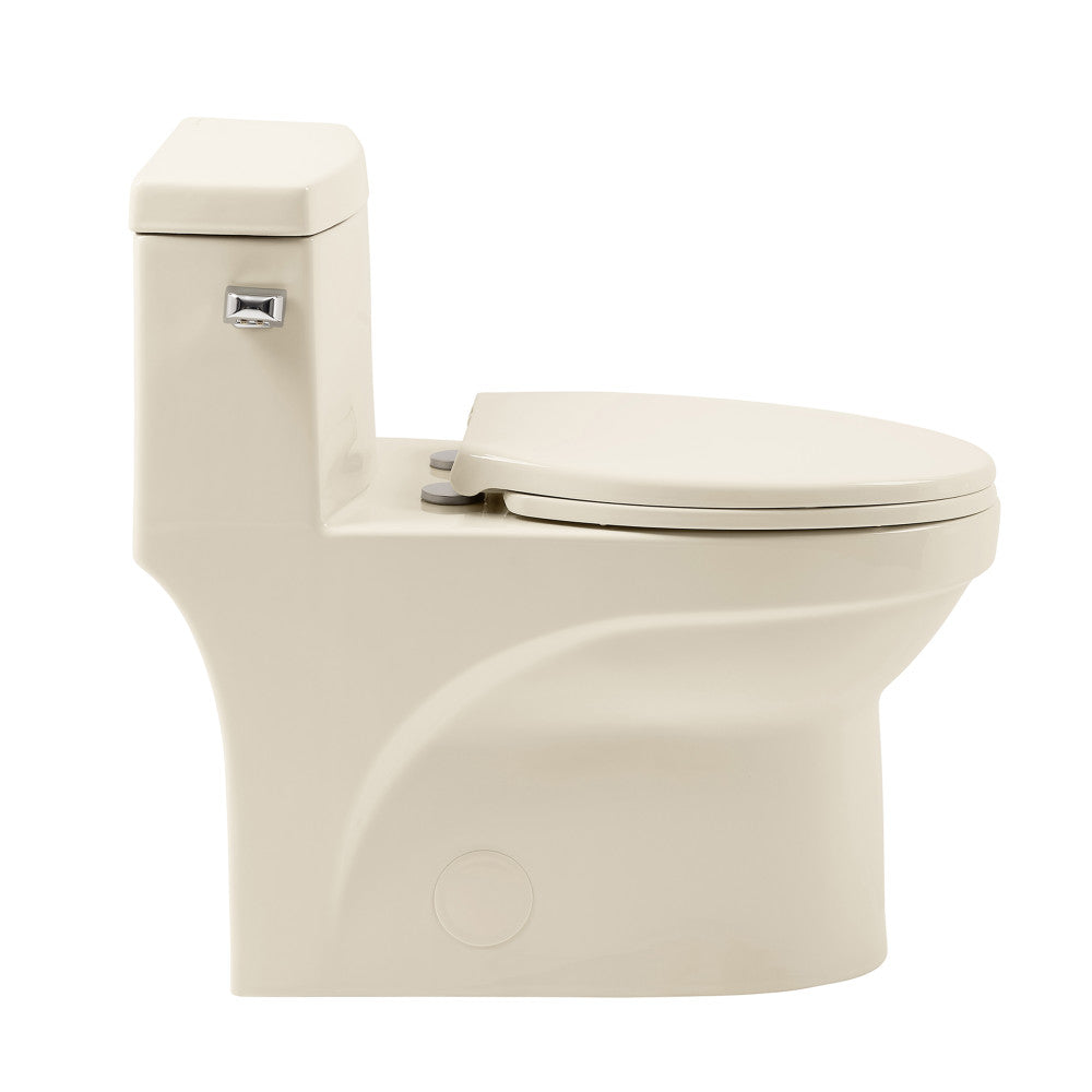 Swiss Madison Virage One Piece Elongated Left Side Flush Handle Toilet 1.28 gpf in Bisque