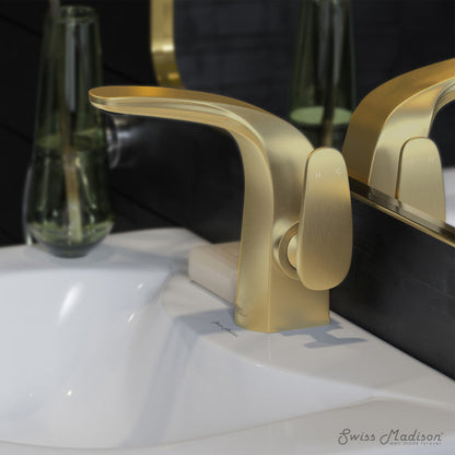 Swiss Madison Chateau Single Hole, Single-Handle, Bathroom Faucet in Brushed Gold