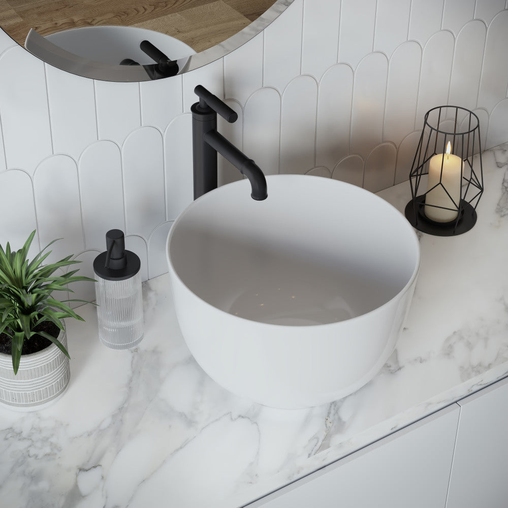 Swiss Madison Calice 15'' Vessel Sink in White